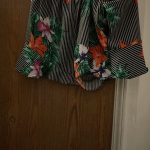 Floral Striped Skirt